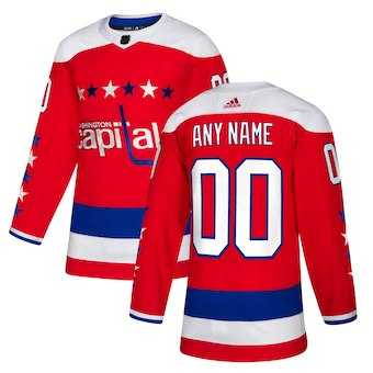 Men%27s Washington Capitals adidas Red Alternate Authentic Custom Jersey